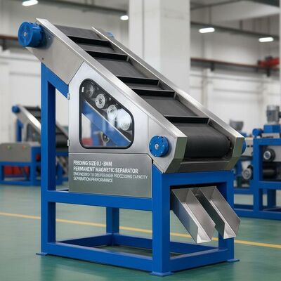 Μέγεθος τροφοδοσίας 0,1-3 mm Μόνιμος μαγνητικός διαχωριστής σχεδιασμένος για να παρέχει υψηλή ικανότητα επεξεργασίας απόδοσης διαχωρισμού