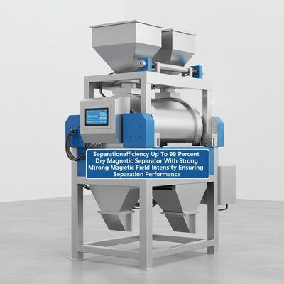 Αποδοτικότητα διαχωρισμού έως και 99 τοις εκατό ξηρός μαγνητικός διαχωριστής με ισχυρή ένταση μαγνητικού πεδίου που εξασφαλίζει την απόδοση διαχωρισμού